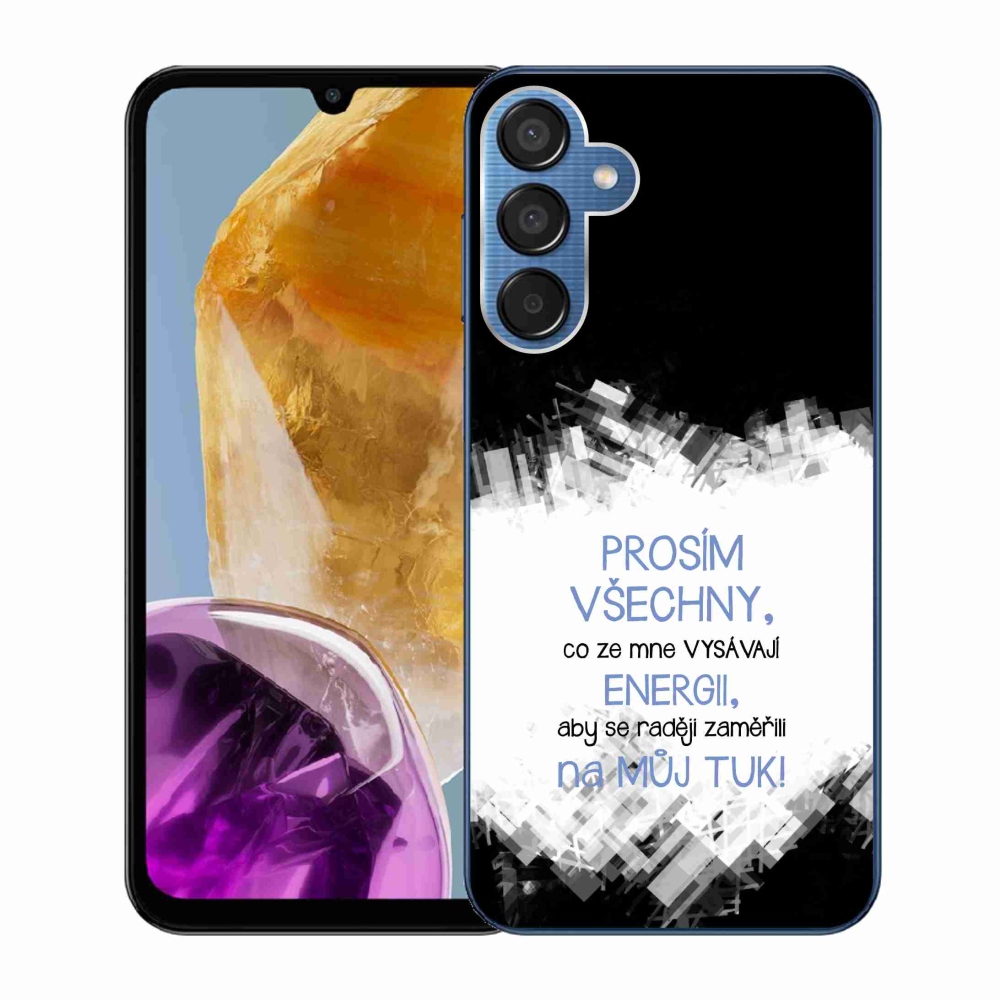 Gél borító mmCase Samsung Galaxy M15 5G - vicces szöveg 1 kék