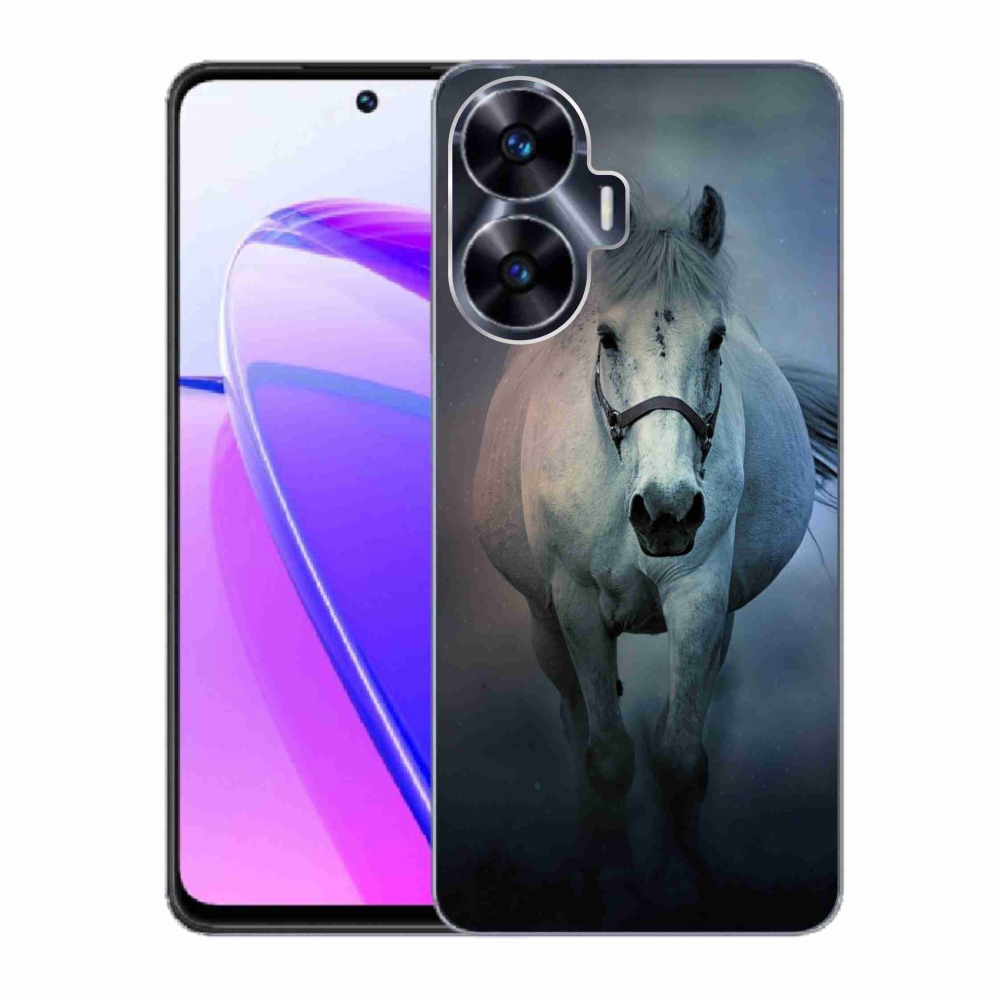 Gél tok mmCase a Realme C55 készülékhez - futó fehér ló