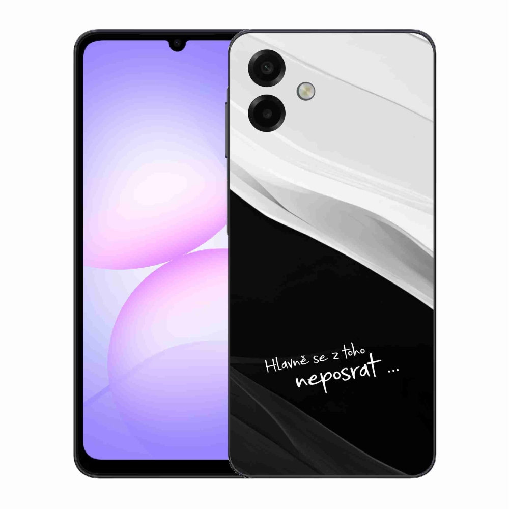 Gél borító mmCase Samsung Galaxy A07 4G - vicces szöveg 13 fekete és fehér háttérrel