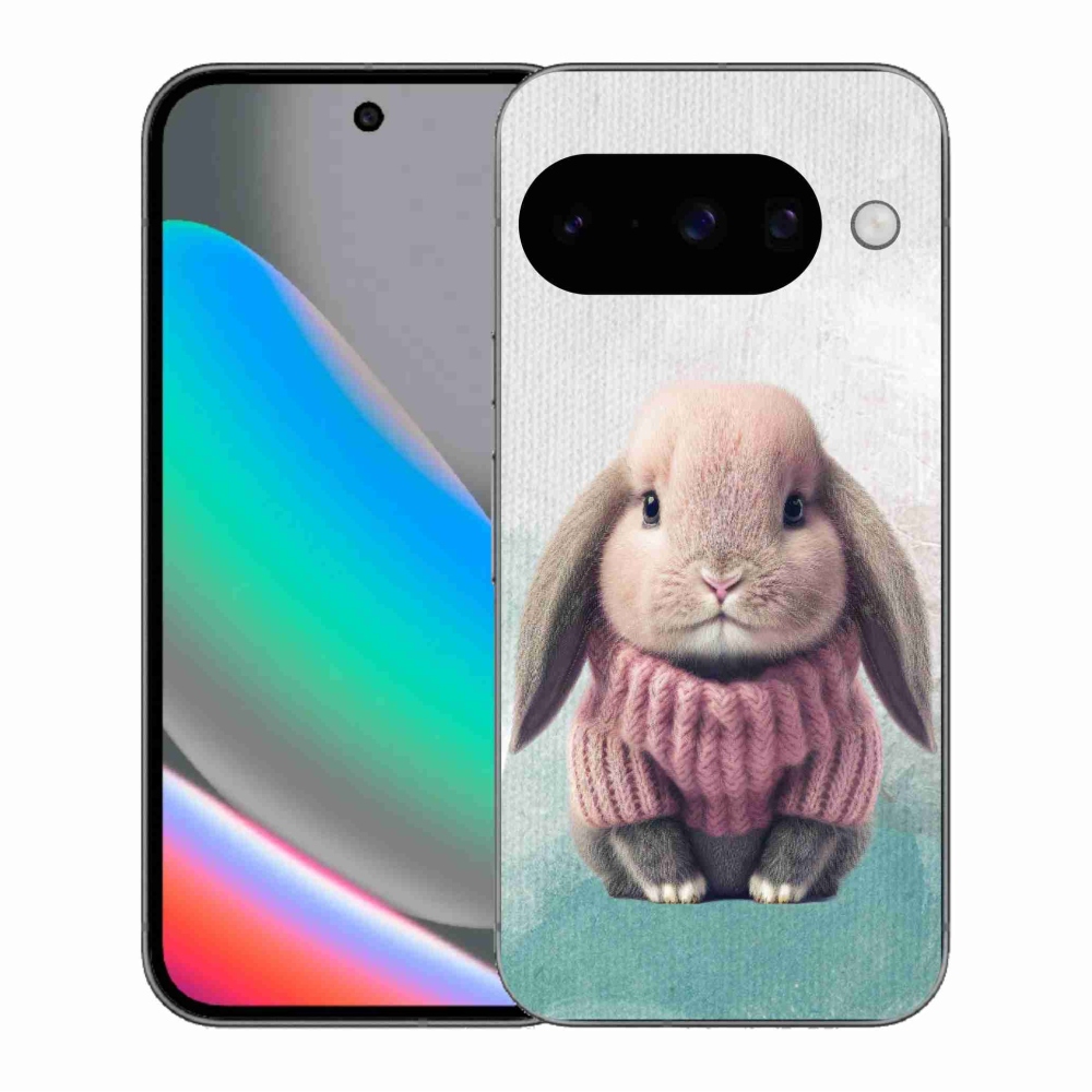 Gél borítás mmCase a Google Pixel 10 számára - nyúl pulóverben