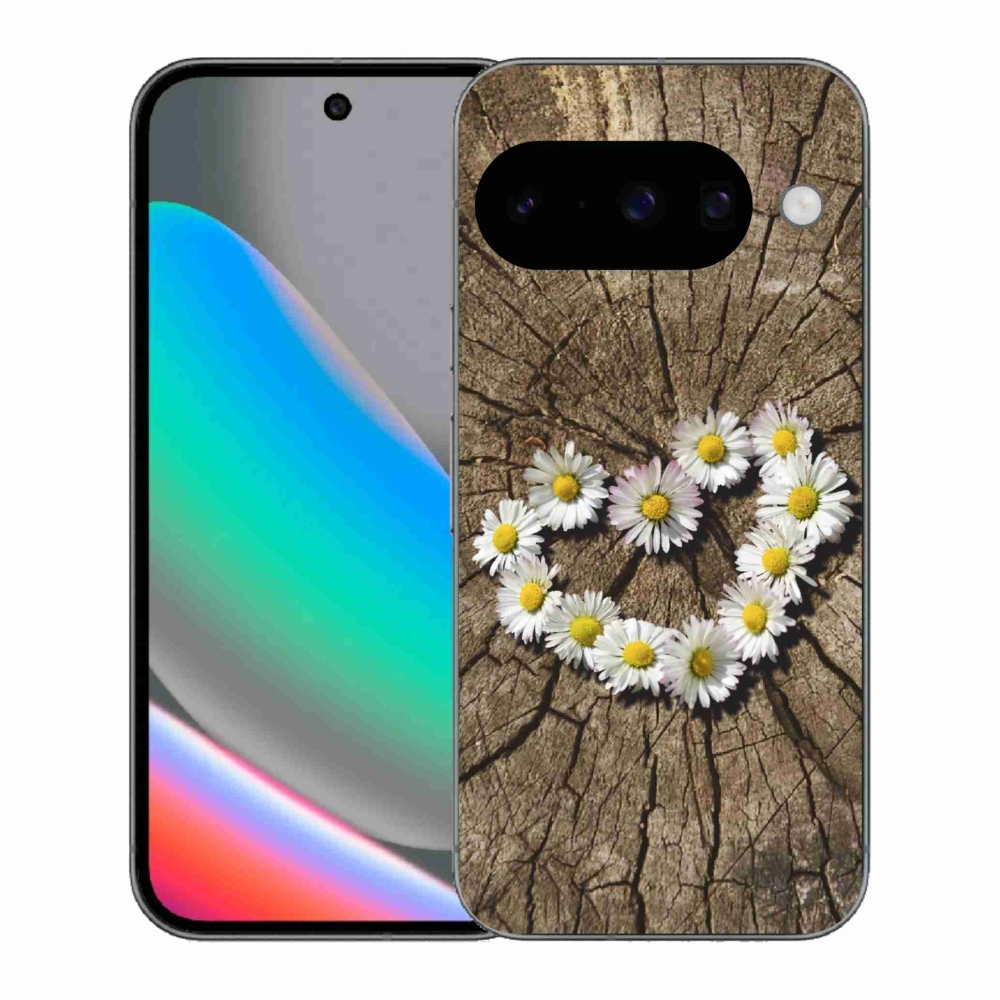 Zselés borítás mmCase a Google Pixel 10 számára - százszorszépek szíve