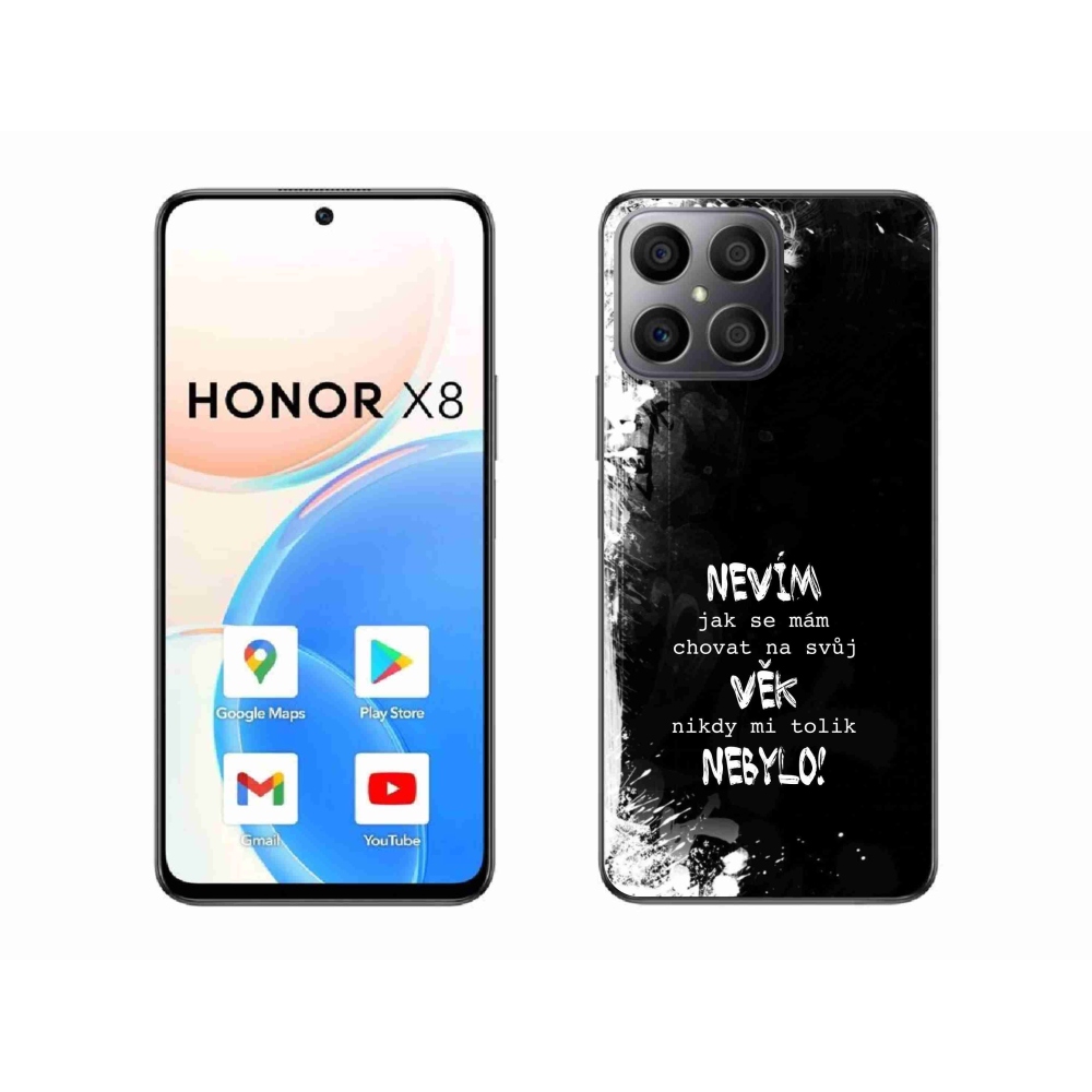 Gél borító mmCase a Honor X8 4G készülékhez - vicces szöveg 14 fekete háttér