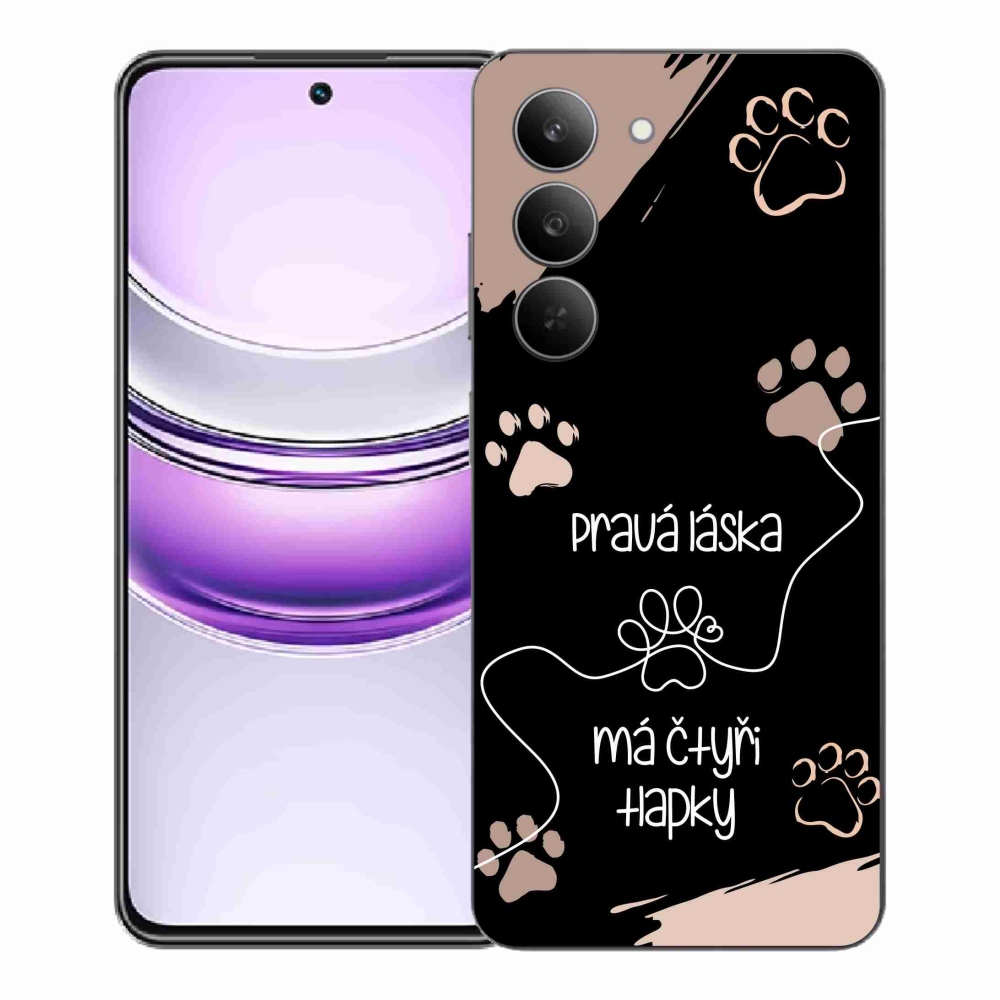 Gél borító mmCase a Realme 14x 5G készülékhez - kutya motívum 1 fekete háttér