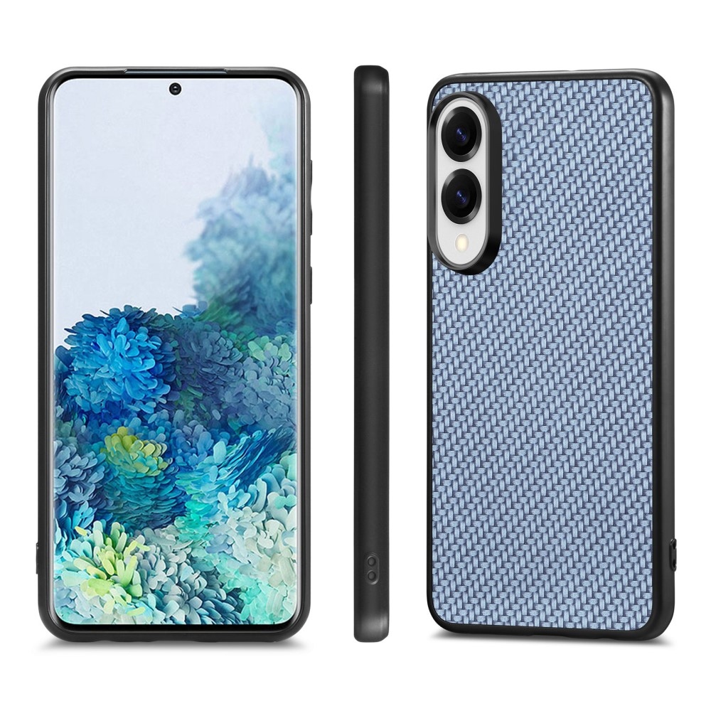 Gél bevonatú tok műbőrrel és kemény hátlappal Samsung Galaxy S25 Edge készülékre - kék