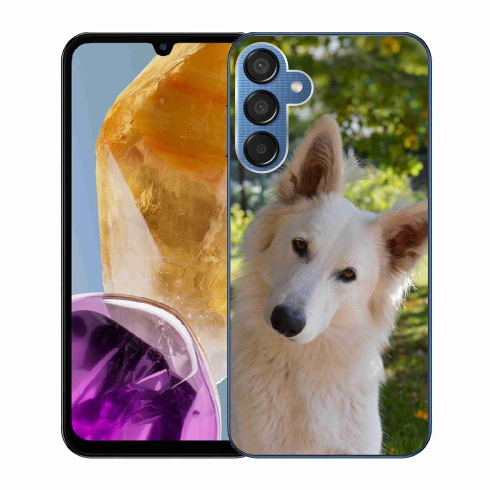 Gél védőhuzat mmCase Samsung Galaxy M15 5G - fehér Svájci juhász 1