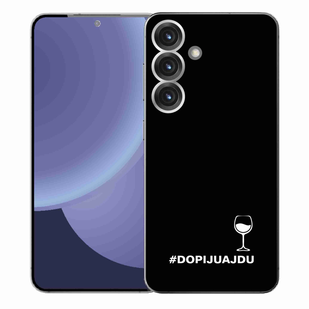 Gél borítás mmCase Samsung Galaxy S25+ készülékhez - bor motívum fekete alapon