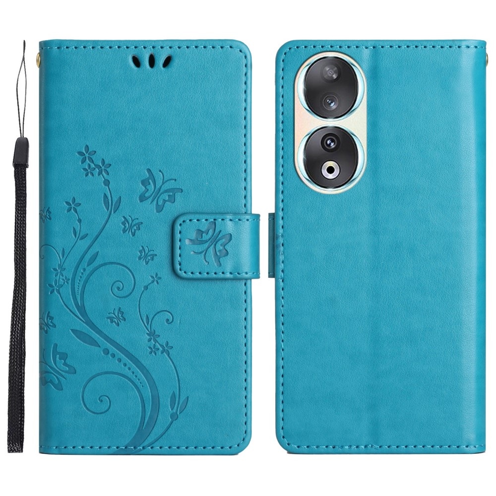 Virágok könyvtáska Honor 90 - kék