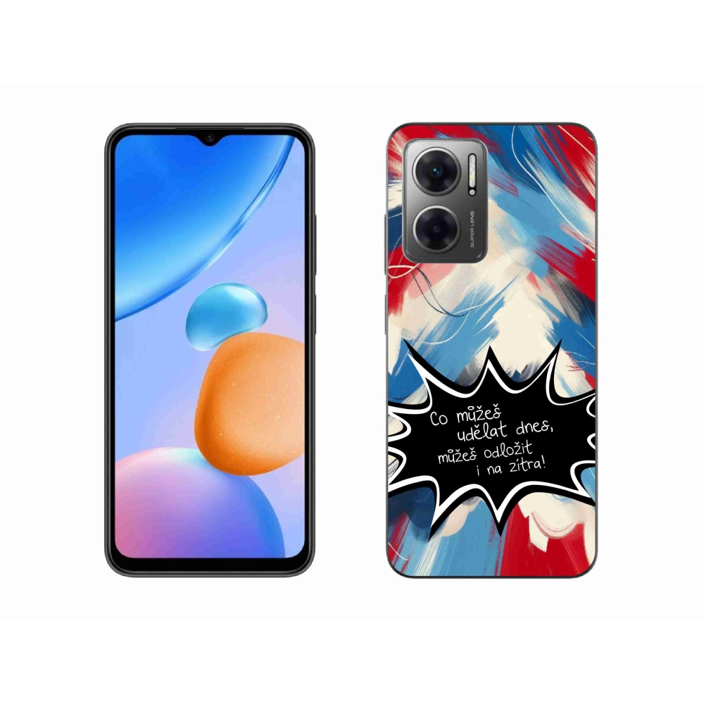 Gél borító mmCase a Xiaomi Redmi 10 5G-hez - vicces szöveg 9 fekete háttér