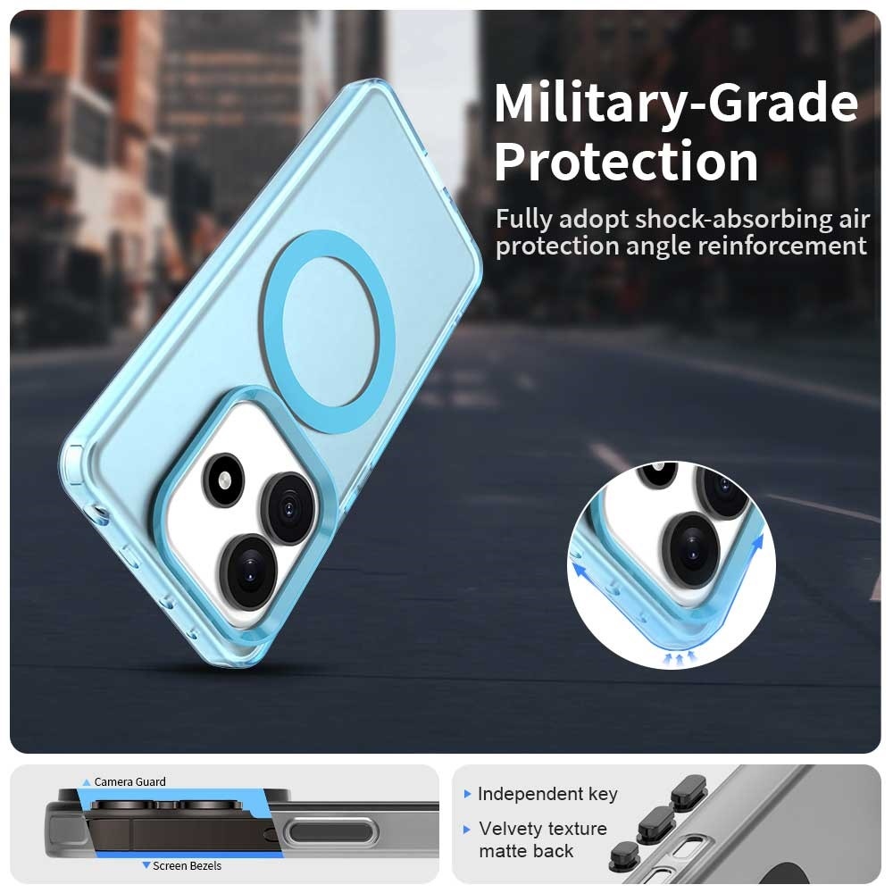 Candy zselés tok MagSafe-val a Xiaomi Redmi Note 14 5G-n - kék