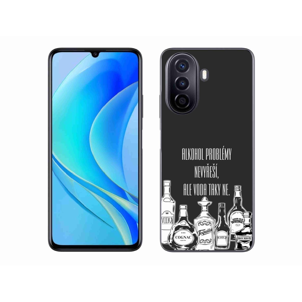 Gél borító mmCase a Huawei Nova Y70-hez - vicces szöveg fekete háttérrel