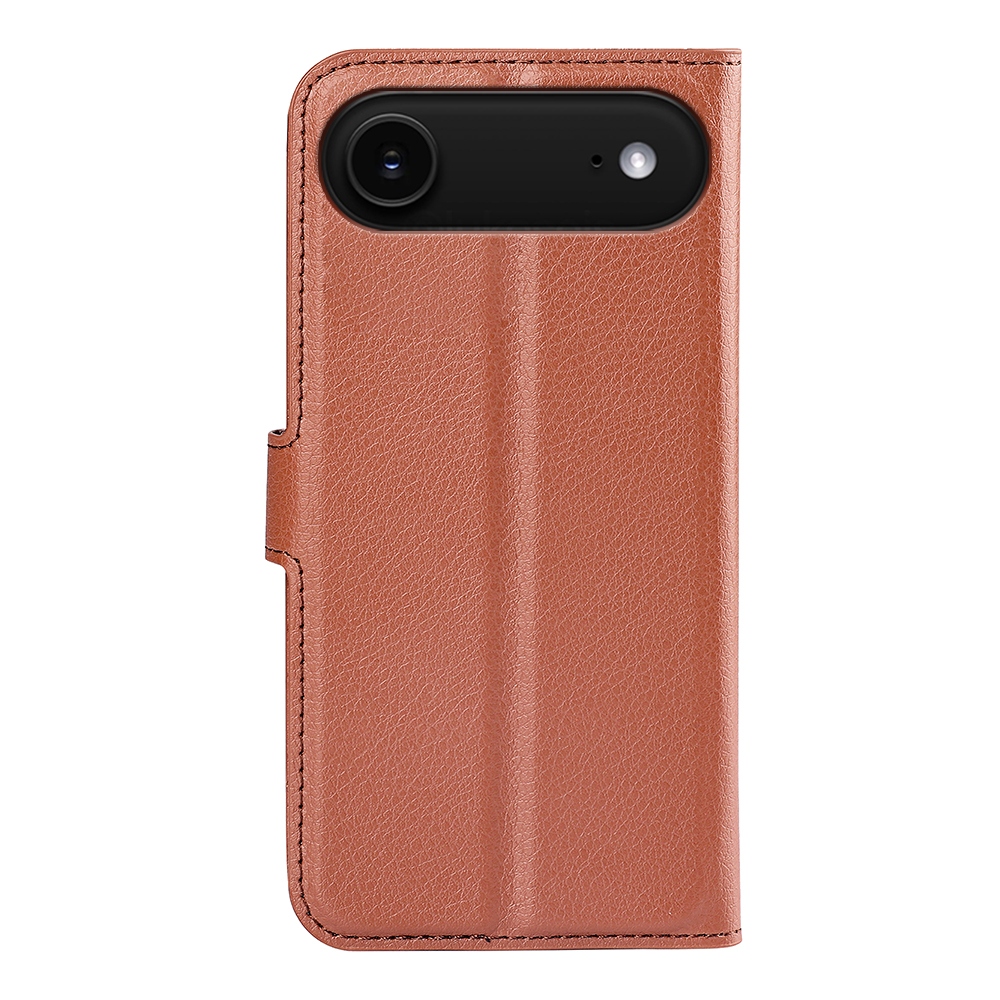 Litchi könyvtáska iPhone 17 Air készülékhez - barna