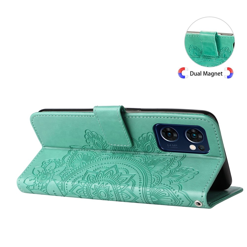 Mandala könyv tok az Oppo Find X5 Lite készülékhez - teal színű