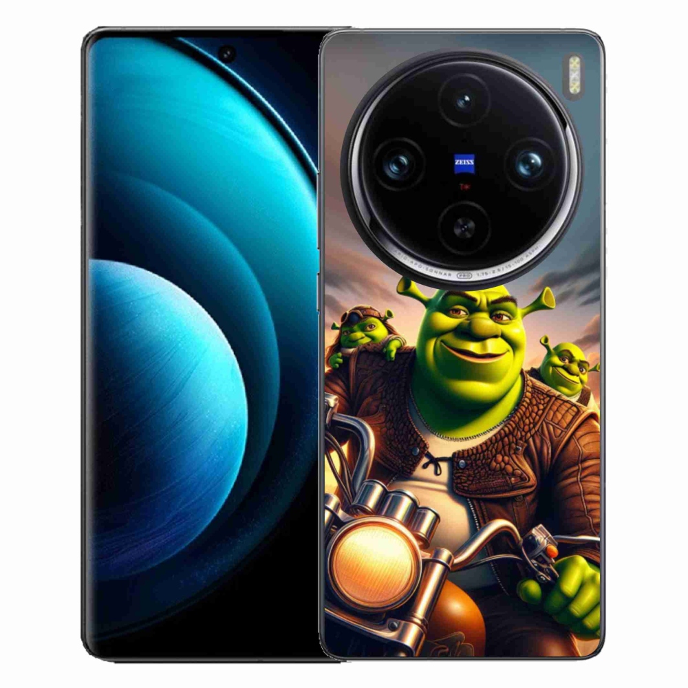Zselés borítás mmCase a Vivo X100 Pro 5G-hez - Shrek egy motorkerékpáron