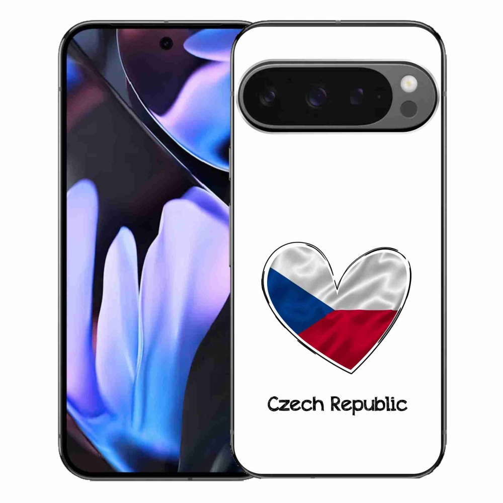 Gél borítás mmCase a Google Pixel 9 Pro XL számára - zászlós szív fehér háttérrel