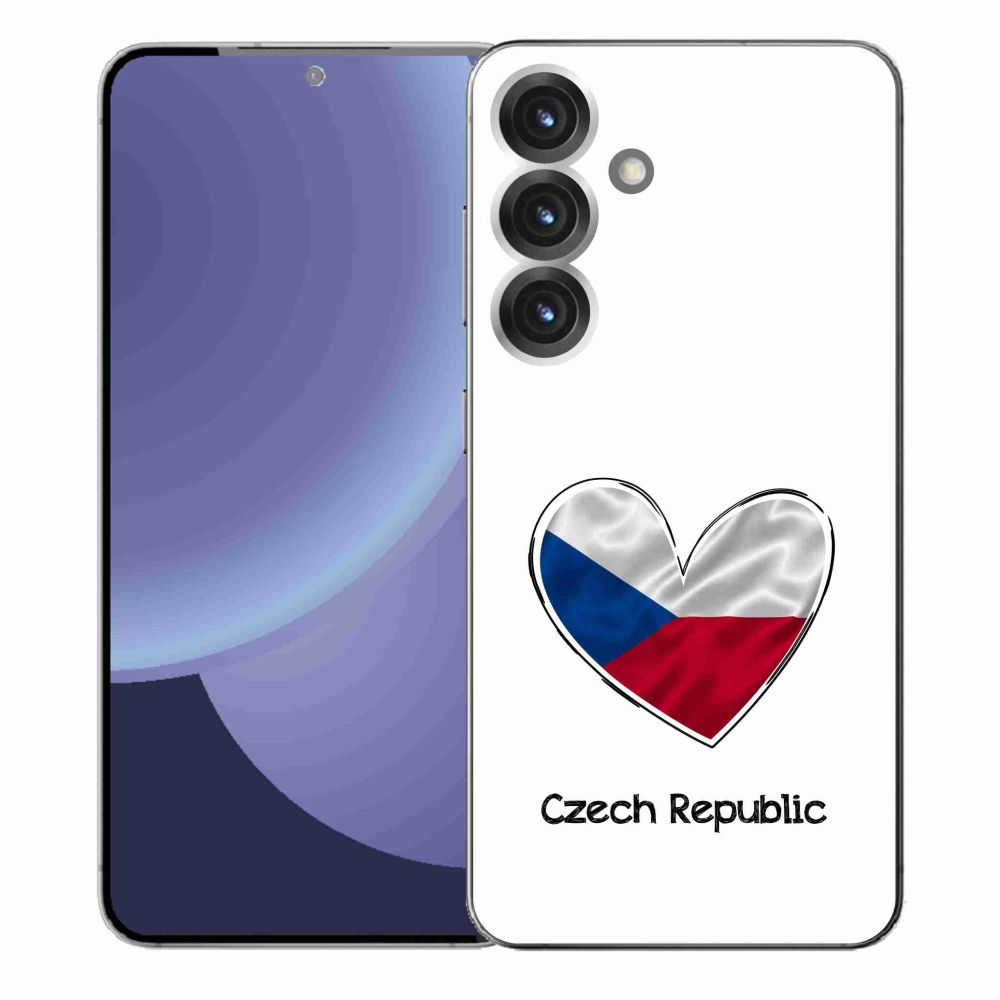 Gél védőhuzat mmCase Samsung Galaxy S25+ - zászlós szív fehér háttérrel