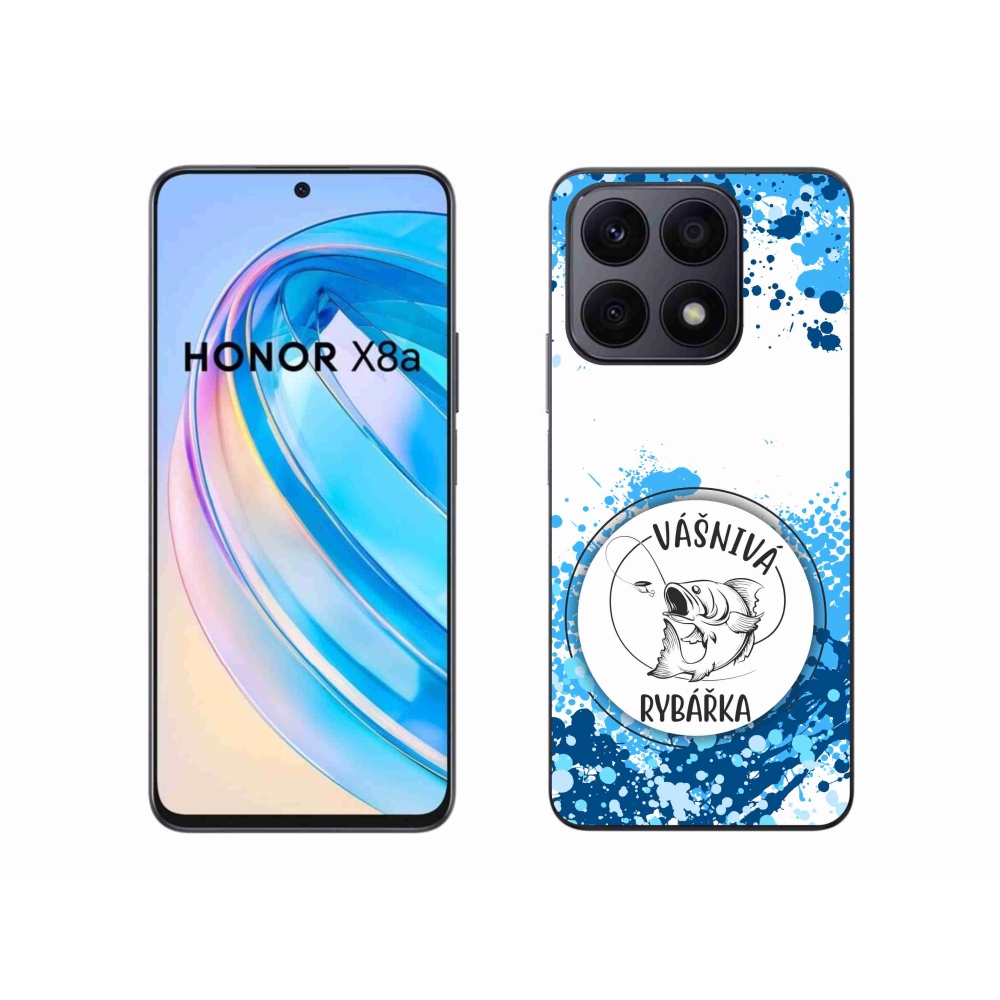 Gél borító mmCase a Honor X8a számára - szenvedélyes halász fehér háttérrel