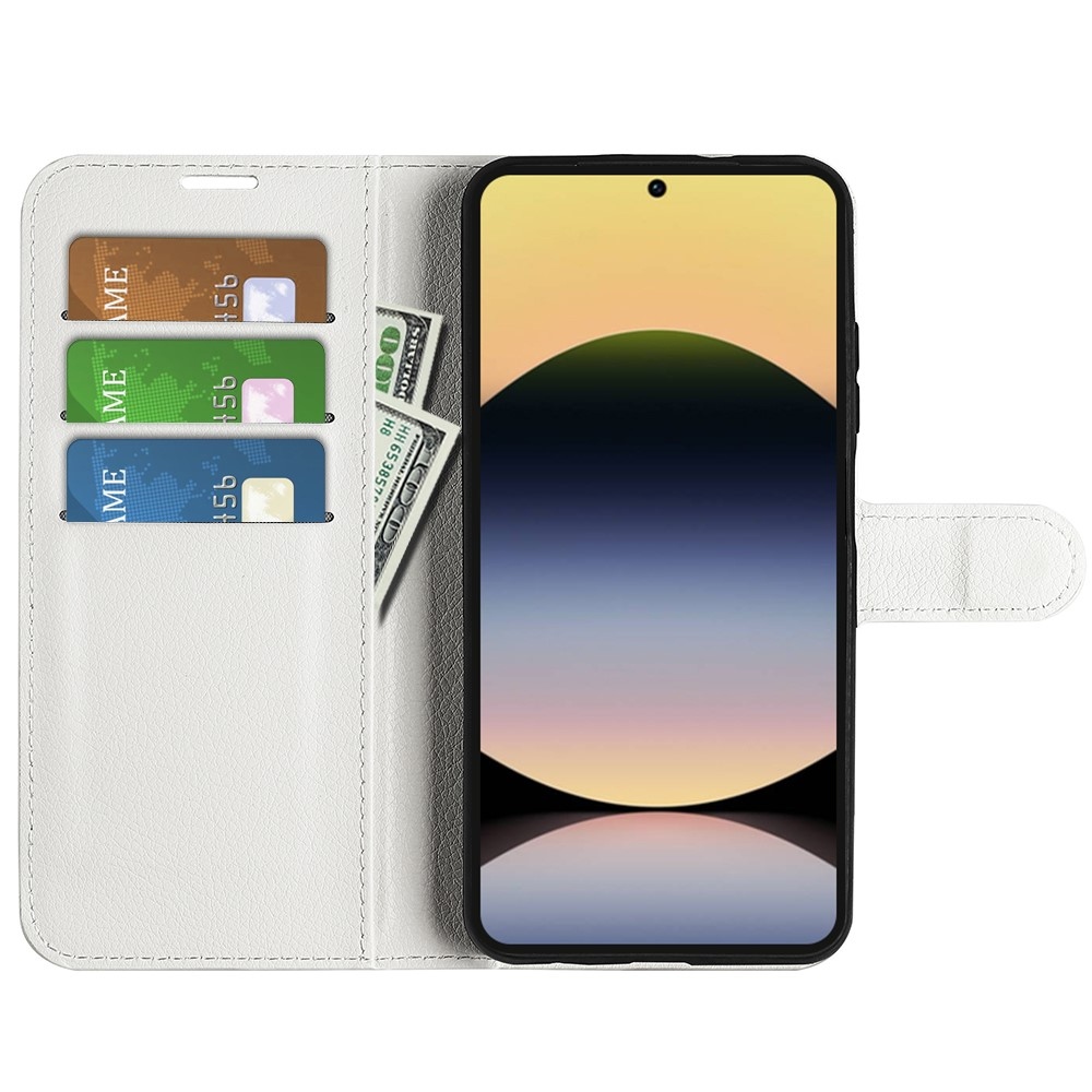 Litchi könyv tok Xiaomi Redmi Note 14S-hez - fehér