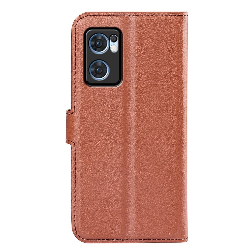 Litchi könyv tok Oppo Find X5 Lite-hoz - barna