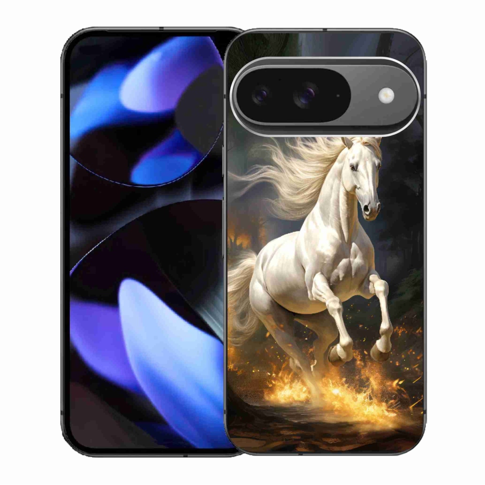 Gél borítás mmCase a Google Pixel 9/9 Pro készülékhez - fehér ló 2