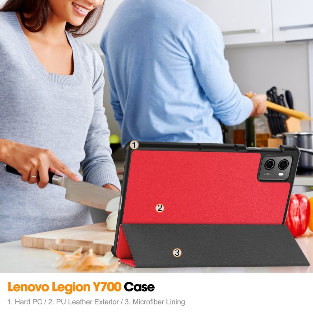 Cases okos záró tok Lenovo Legion Tab 8.8 (2. Gen.) táblagéphez - piros