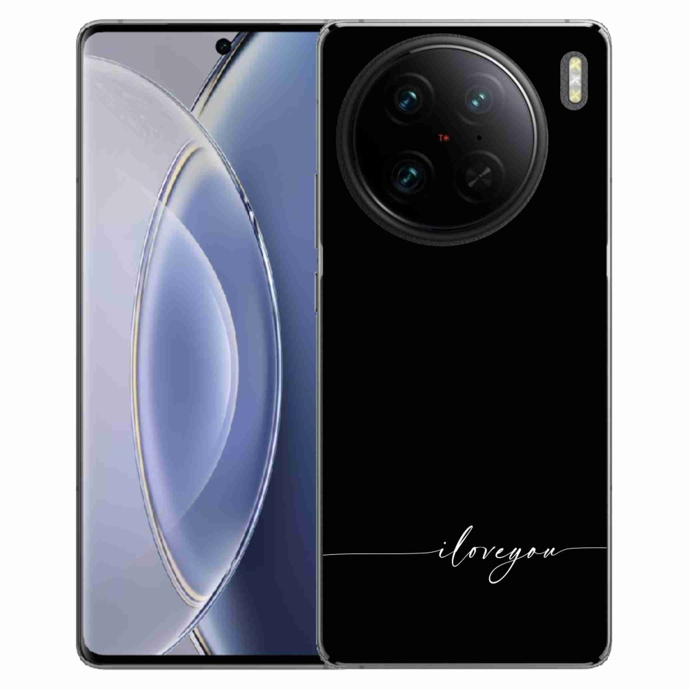 Gél borítás mmCase a Vivo X90 Pro készülékhez - Szeretlek fekete háttérrel