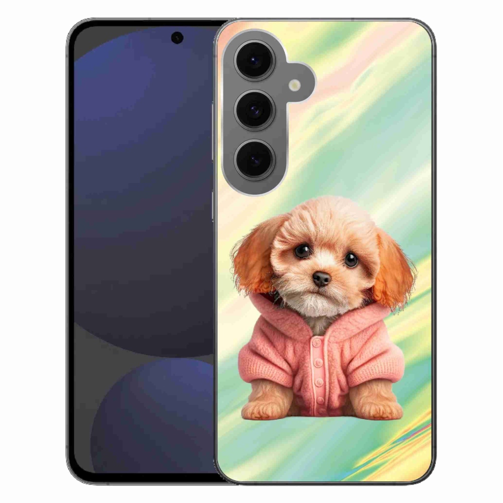 Gél borítás mmCase Samsung Galaxy S24 FE - pulóveres kiskutya Samsung Galaxy S24 FE-hez