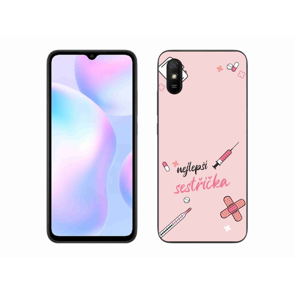 Gél borító mmCase a Xiaomi Redmi 9A - legjobb kishúg rózsaszín háttérrel