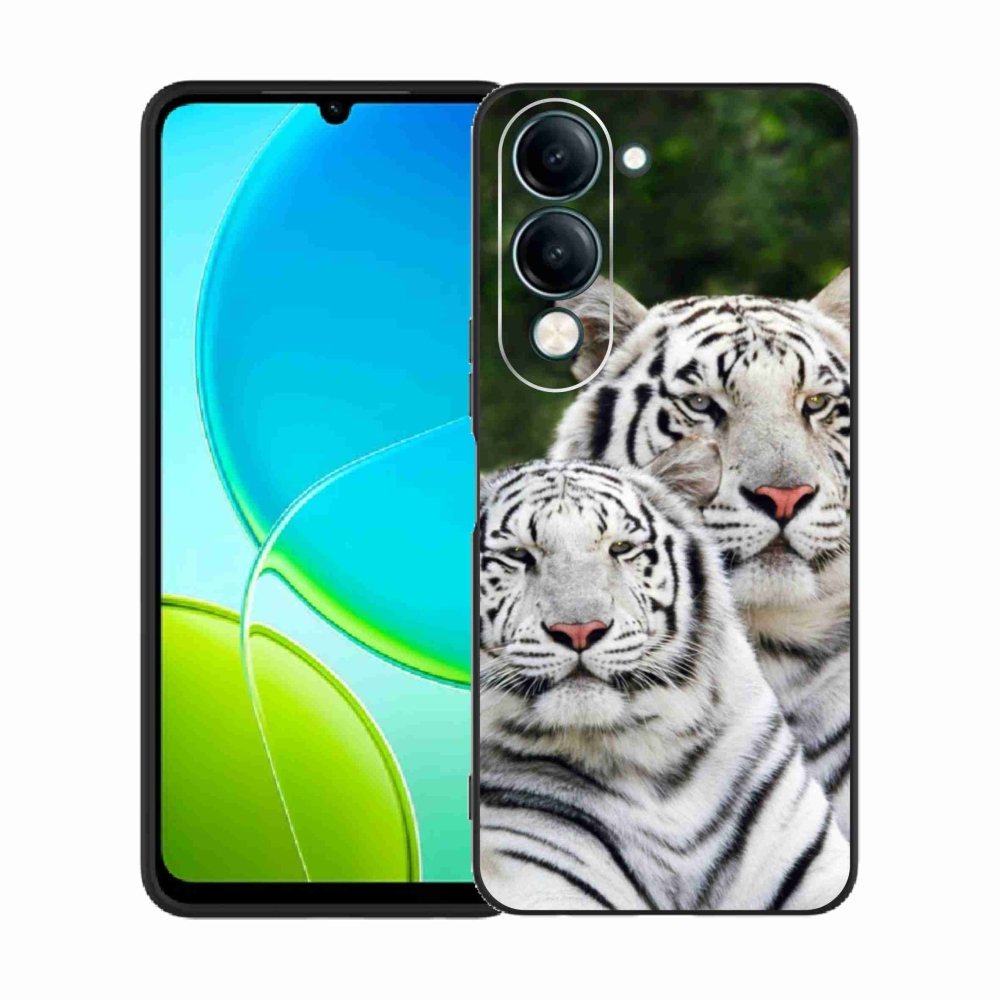 Gél borítás mmCase a Vivo Y29s 5G-hez - fehér tigrisek