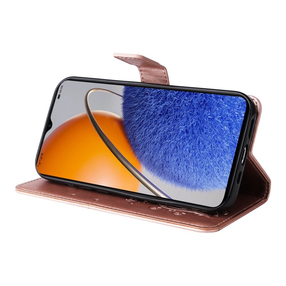 Nagy pillangó könyv tok Huawei Nova Y61-hez - rózsaarany