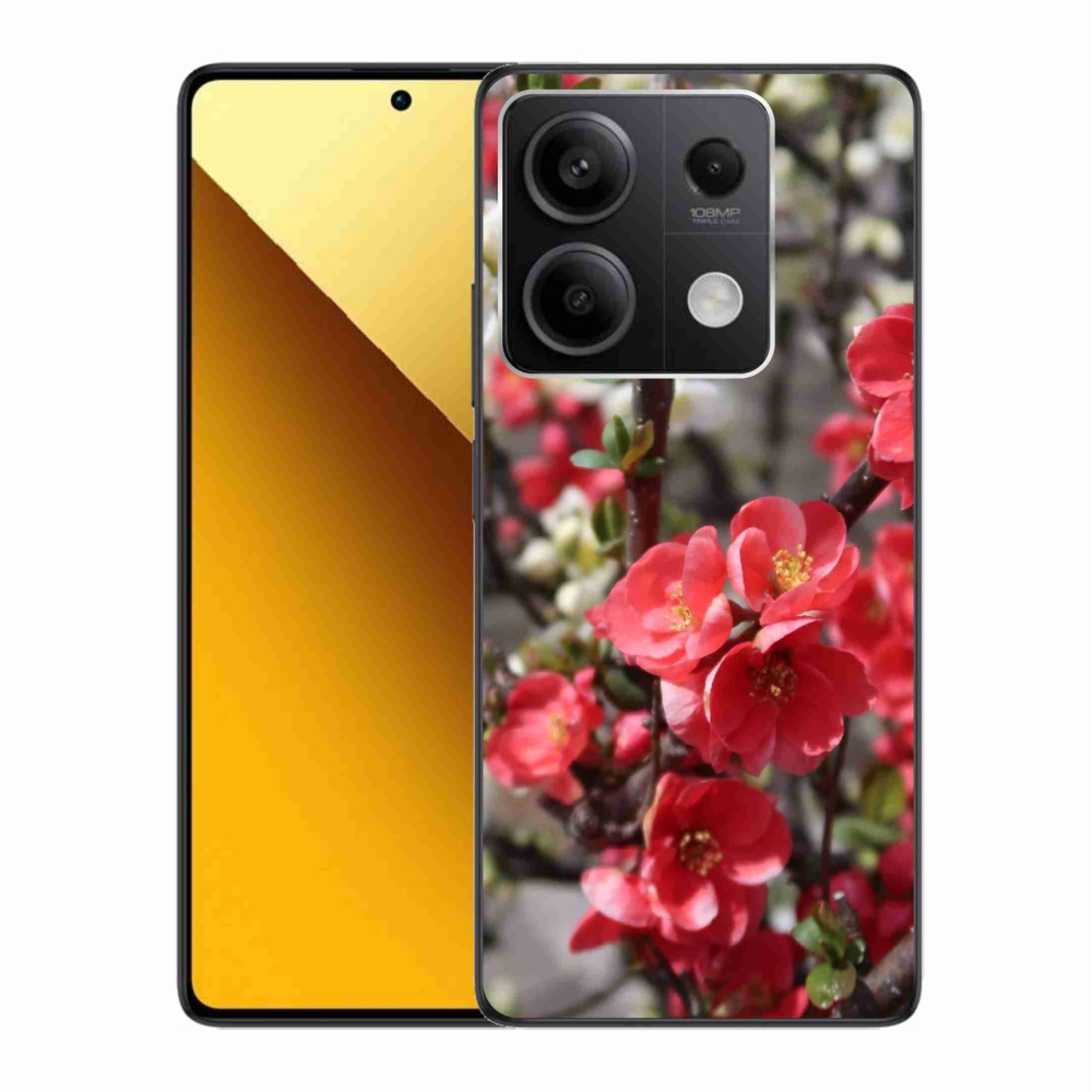 Gél borítás mmCase a Xiaomi Redmi Note 13 5G számára - piros virágok