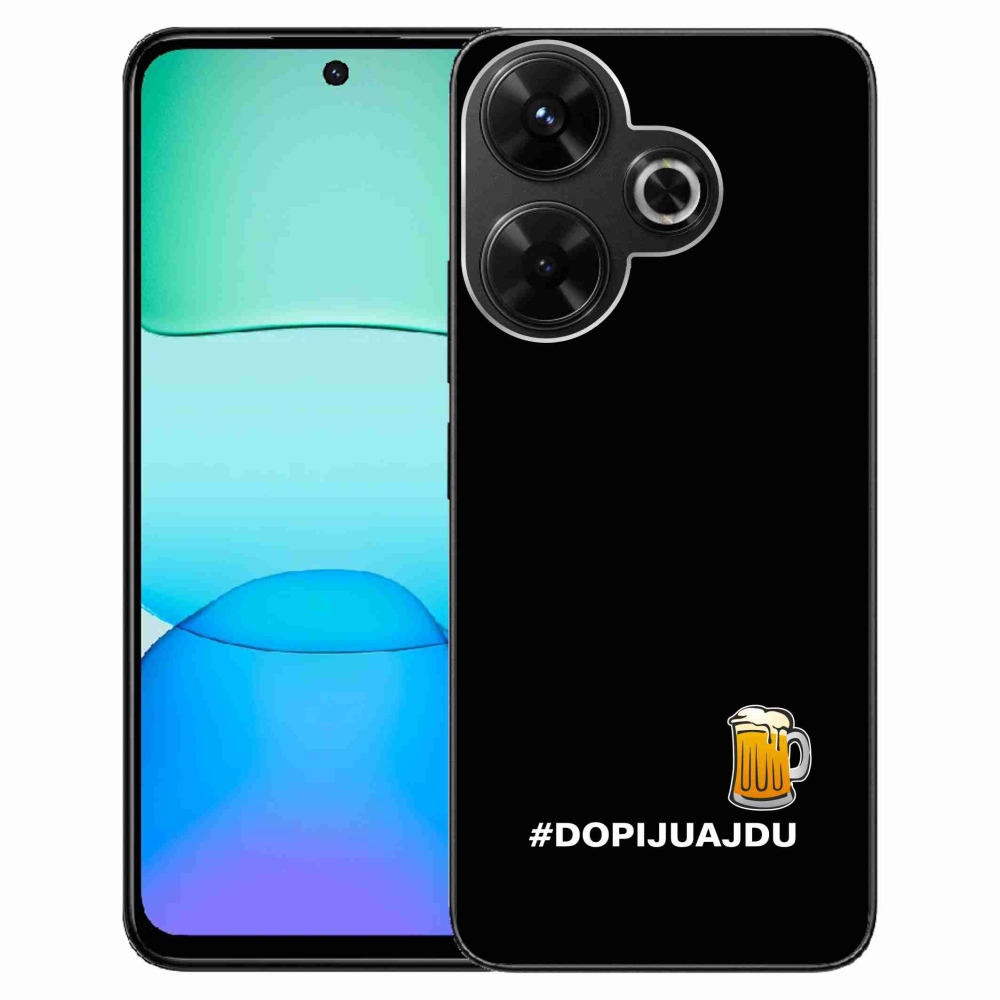 Gél borító mmCase a Xiaomi Redmi 13 4G/Poco M6 4G - sör motívum 1 fekete háttérrel