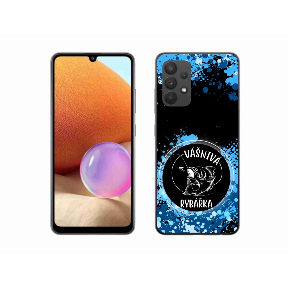 Gél borítás mmCase Samsung Galaxy A32 4G - szenvedélyes halásznő fekete háttérrel