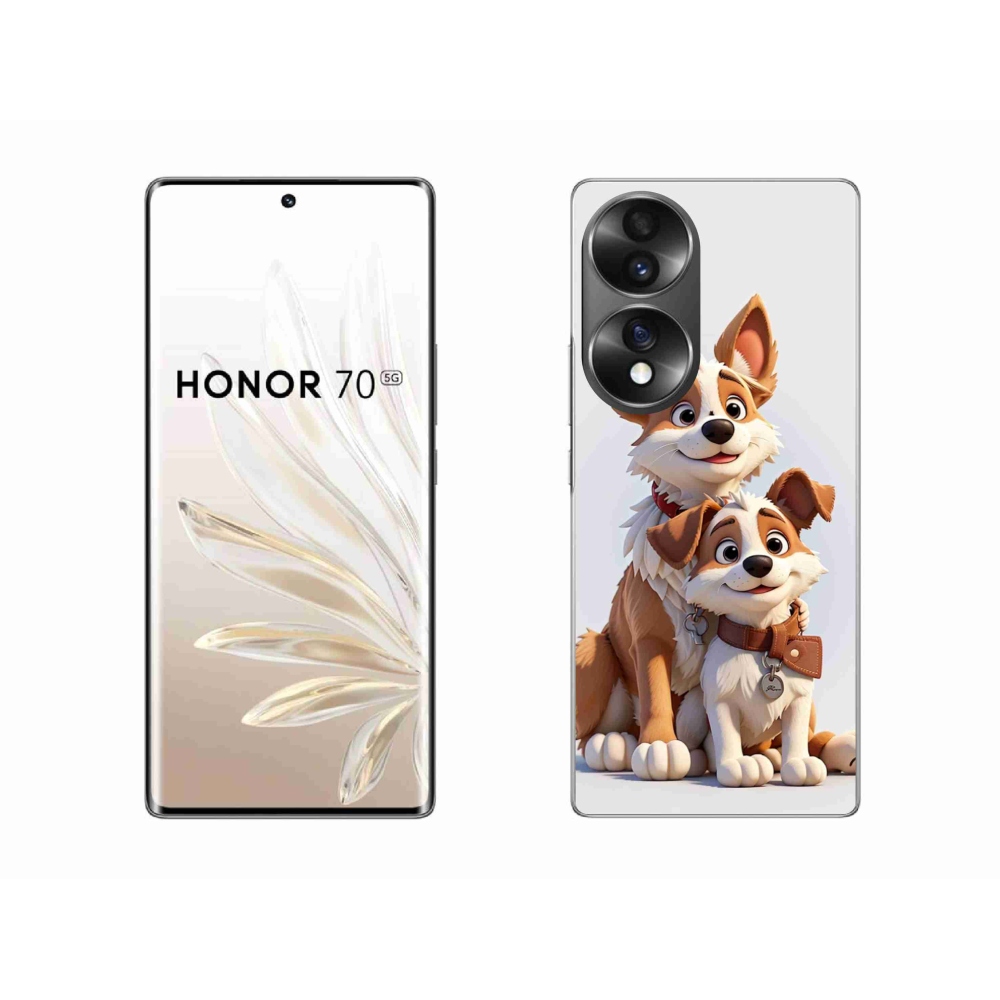 Zselés borítás mmCase a Honor 70-hez - kutyák rajzolása