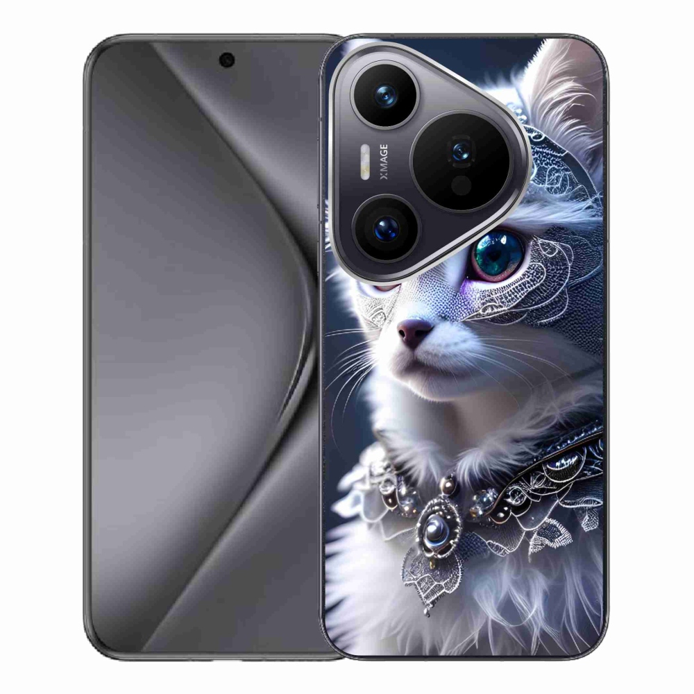 Zselés borítás mmCase a Huawei Pura 70 Pro készülékhez - fehér macska