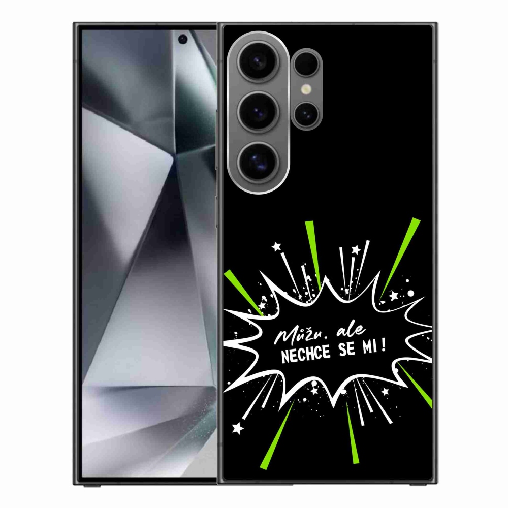 Gél borító mmCase Samsung Galaxy S24 Ultra készülékhez - vicces szöveg 11 fekete háttér