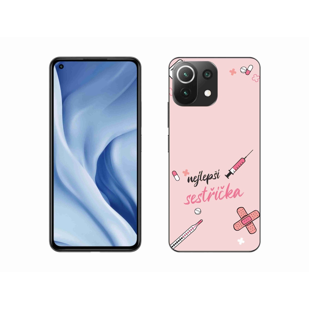 Gél borító mmCase a Xiaomi Mi 11 Lite 4G/5G - legjobb kishúg rózsaszín háttérrel