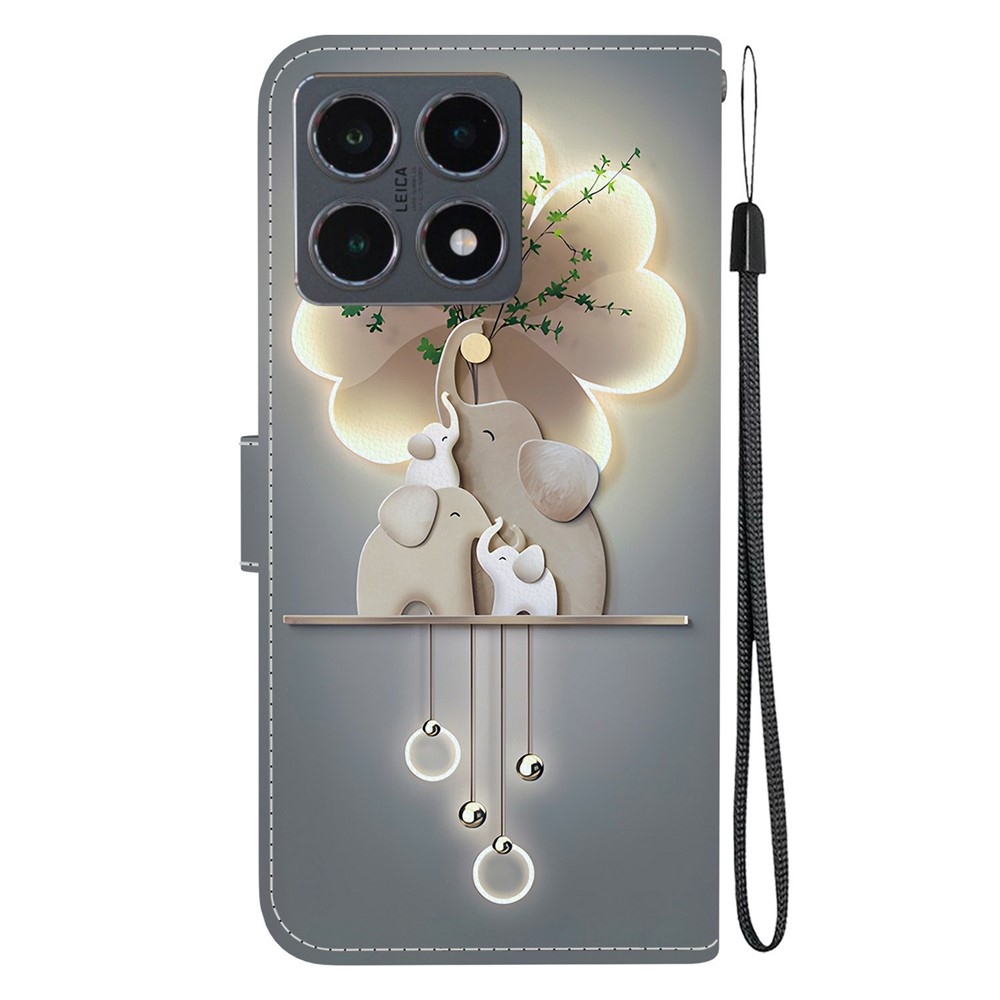 Sokoldalú könyvtáska Xiaomi 15T-hez - elefántok