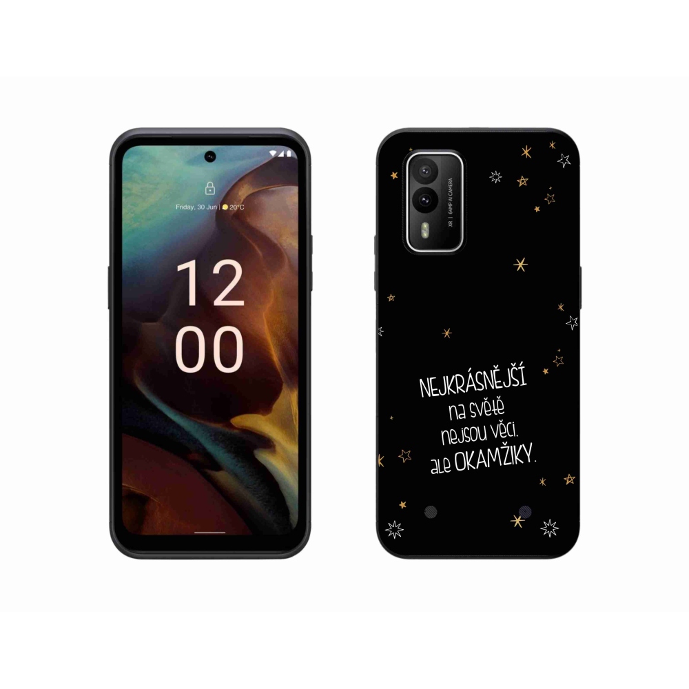 Zselés borítás mmCase a Nokia XR21 készülékhez - idézem 4 fekete háttér