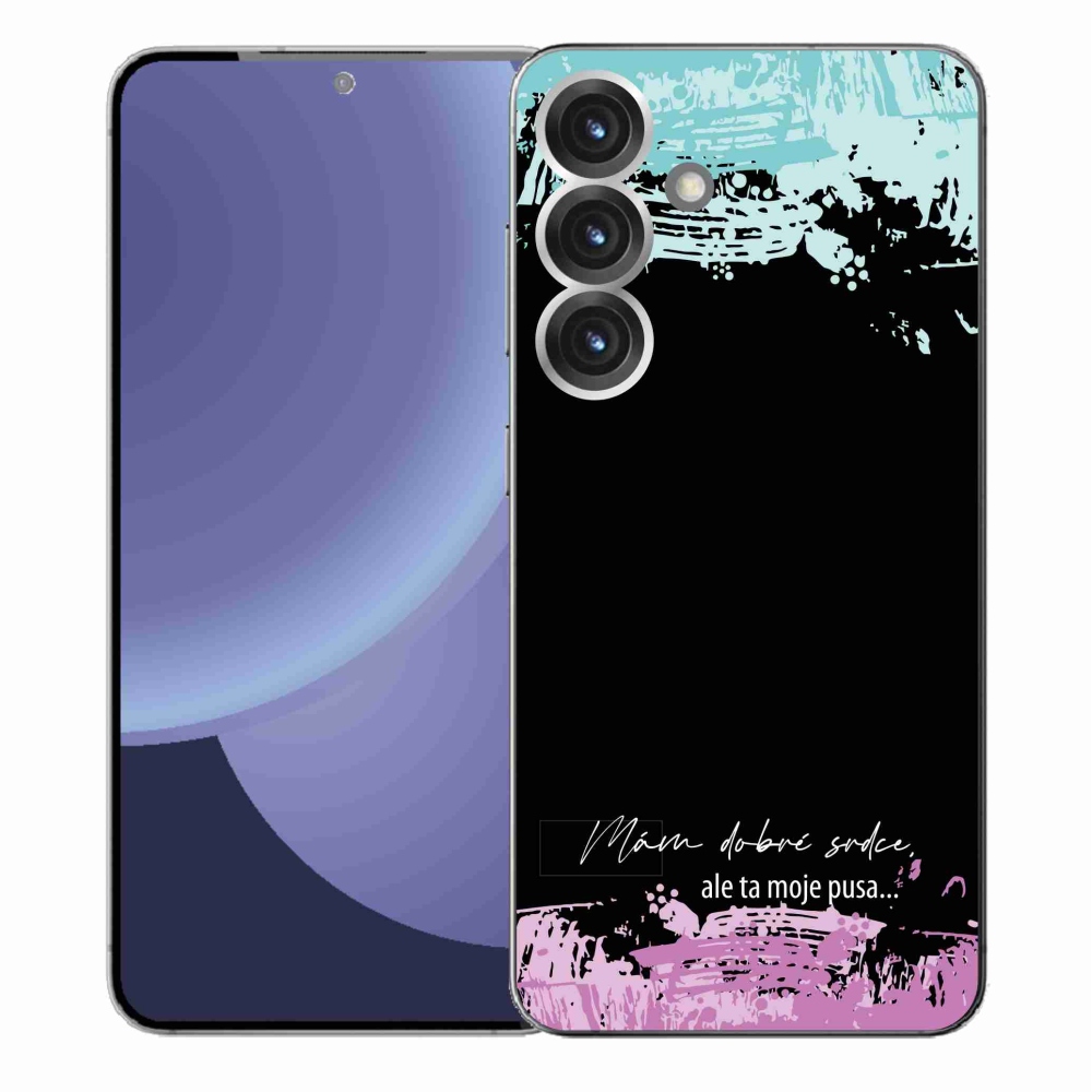 Gél borító mmCase Samsung Galaxy S25+ - vicces szöveg 3 fekete háttérrel