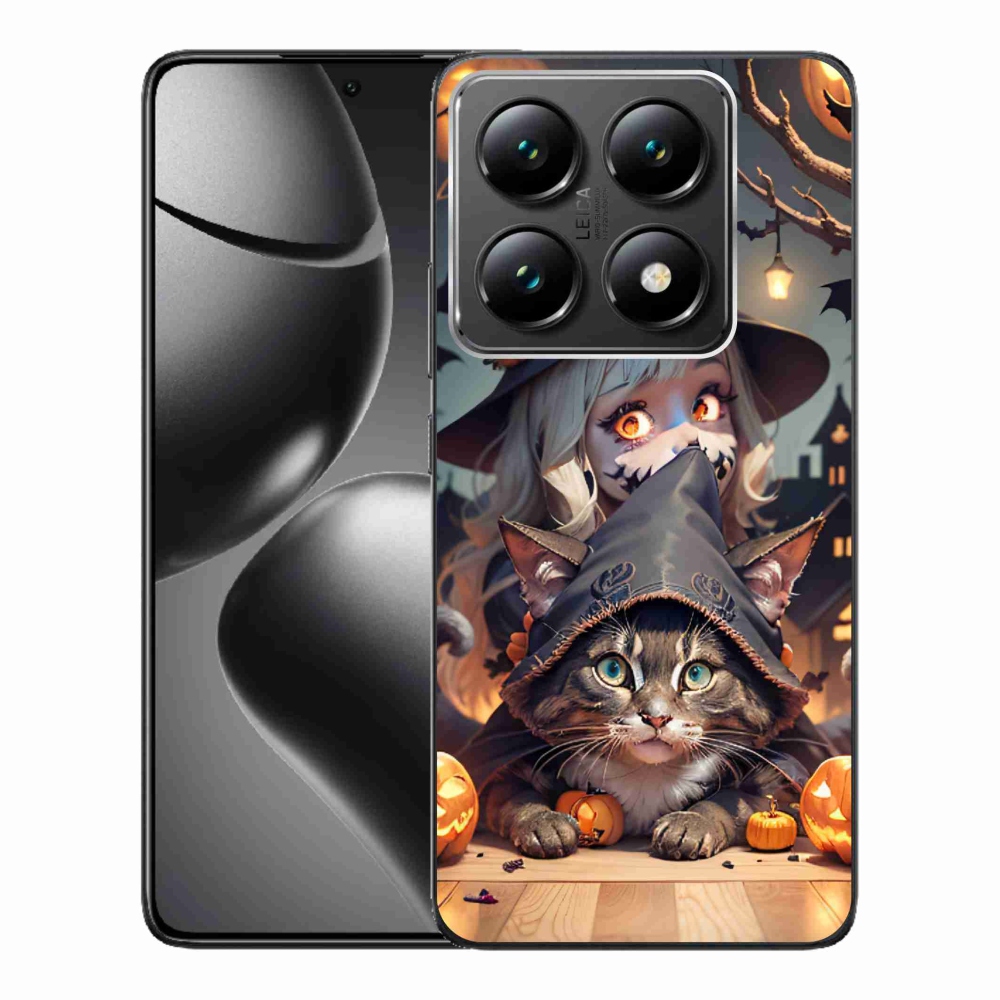 Gél borítás mmCase a Xiaomi 14T Pro számára - boszorkány macskával