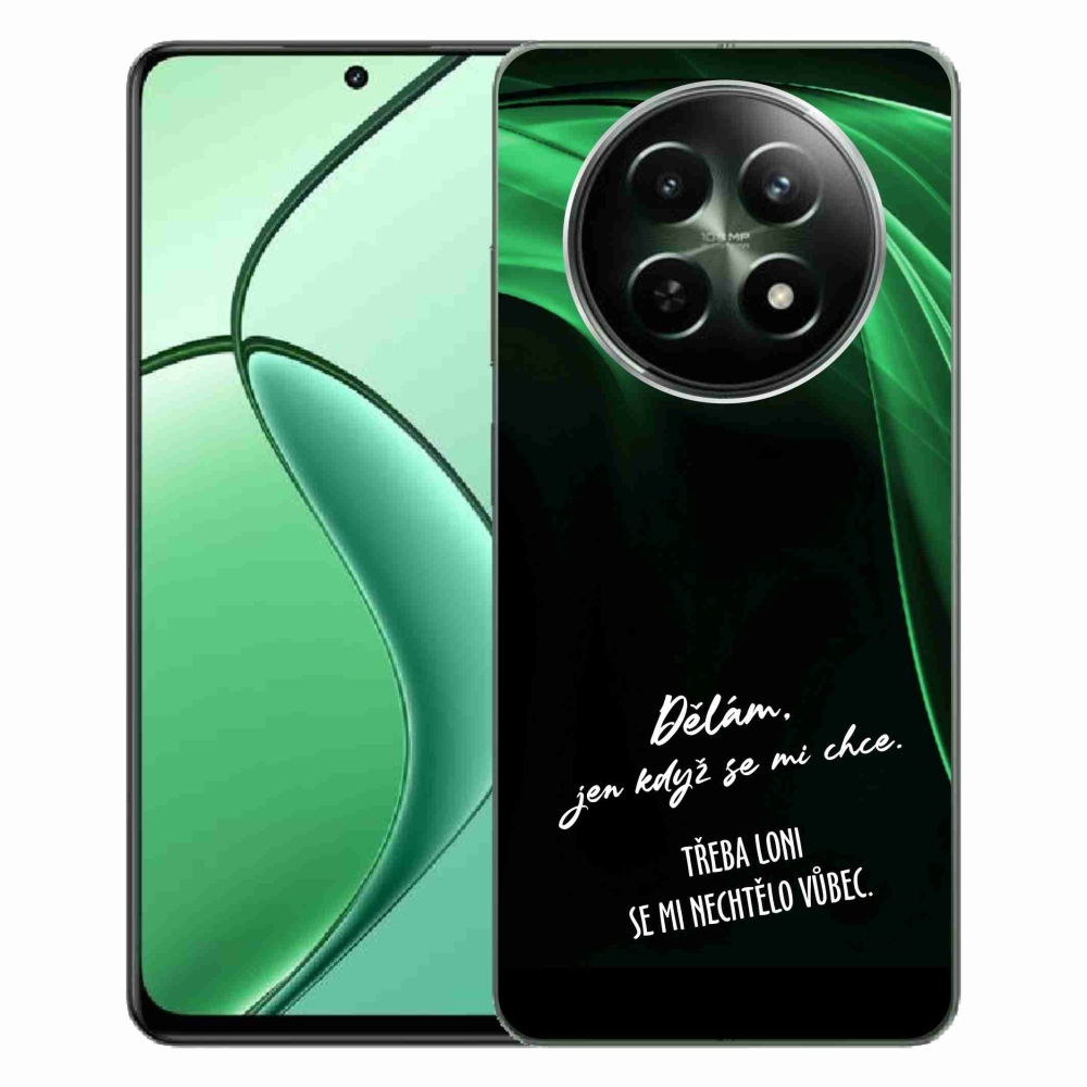 Gél borító mmCase a Realme 12 5G/12x 5G készülékhez - vicces szöveg 12 fekete háttérrel