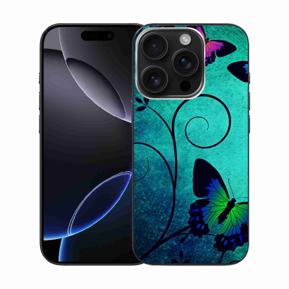 Zselés borítás mmCase iPhone 16 Pro készülékhez - színes pillangók