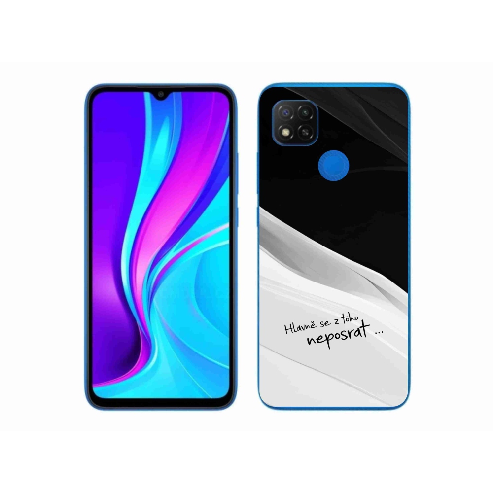Gél borító mmCase a Xiaomi Redmi 9C-hez - vicces szöveg 13 fehér és fekete háttérrel