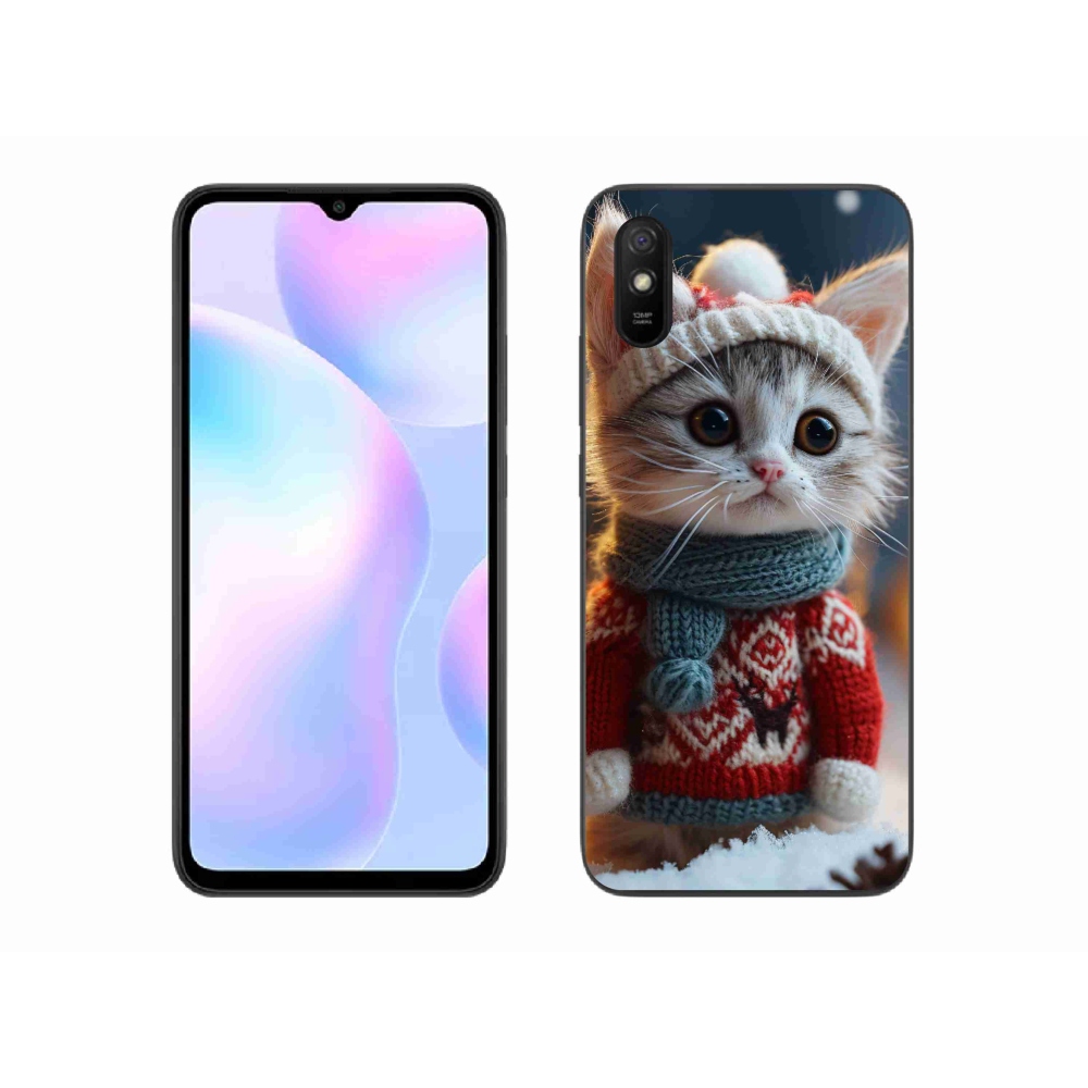 Gél borítás mmCase a Xiaomi Redmi 9AT-hoz - cica pulóverben