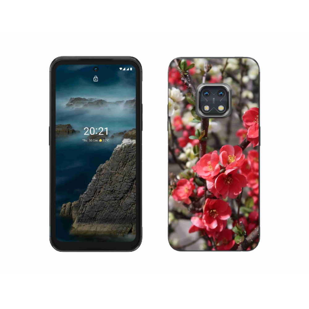 Zselés borítás mmCase a Nokia XR20 készülékhez - piros virágok