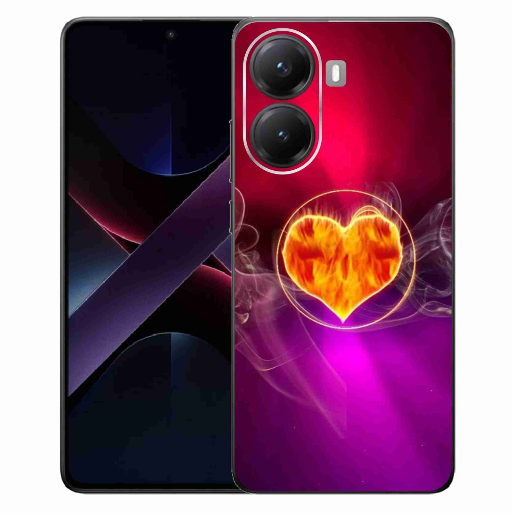 Gél borítás mmCase a Xiaomi Poco X7 Pro 5G számára - tüzes szív