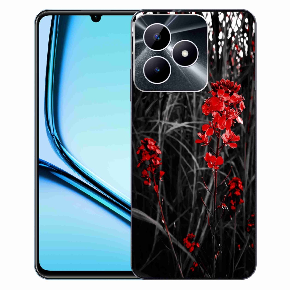 Zselés tok mmCase a Realme Note 50 készülékhez - piros növény