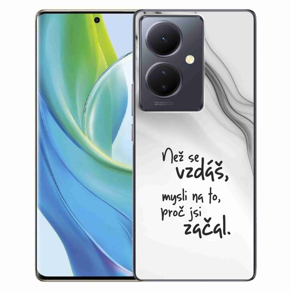 Gél borítás mmCase a Vivo V29 Lite 5G-n - Idézet 2 fehér háttér