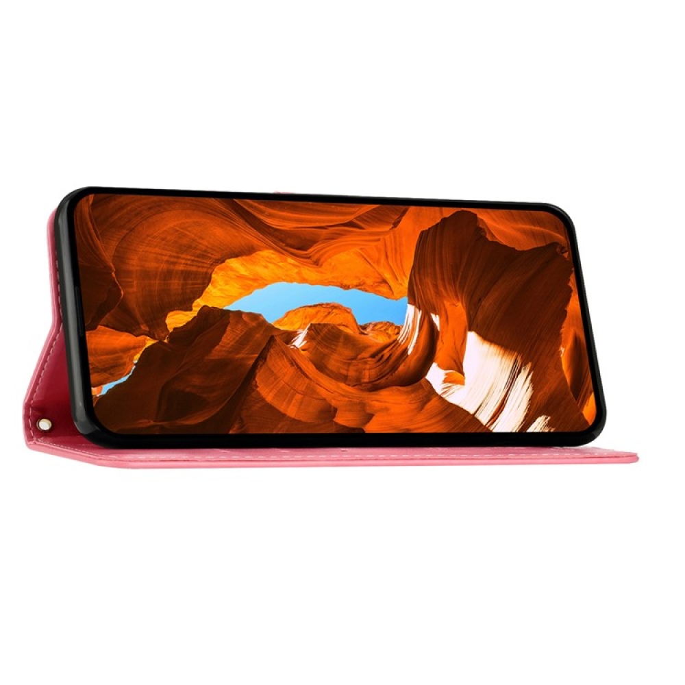 Virágok könyvtáska iPhone 17 Pro Max készülékhez - rózsaszín