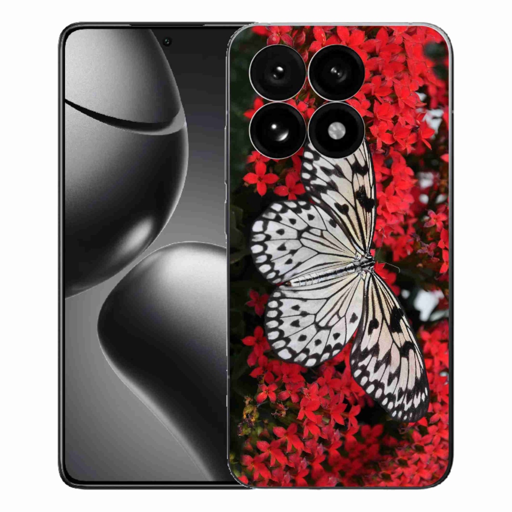 Gél borítás mmCase a Xiaomi 15T-hez - fekete és fehér pillangó 1